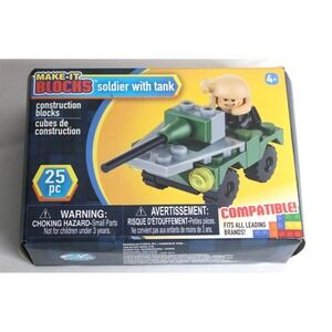 Make-It Blocks Soldier with Tank, Sealed Box,‎ 25 pieces, fits leading brands